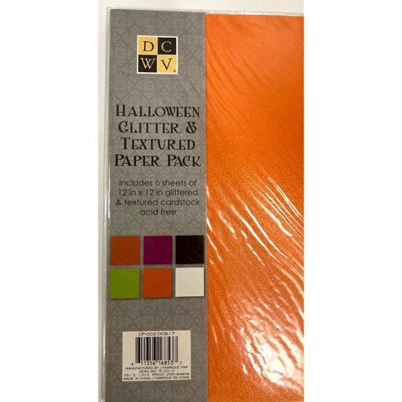 DCWV Halloween Glitter Textured Paper Pack Acid-Free Cardstock CP-002-00917 - Picture 3 of 4